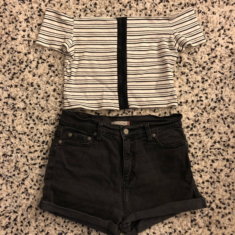 Top Shop off the shoulder crop top